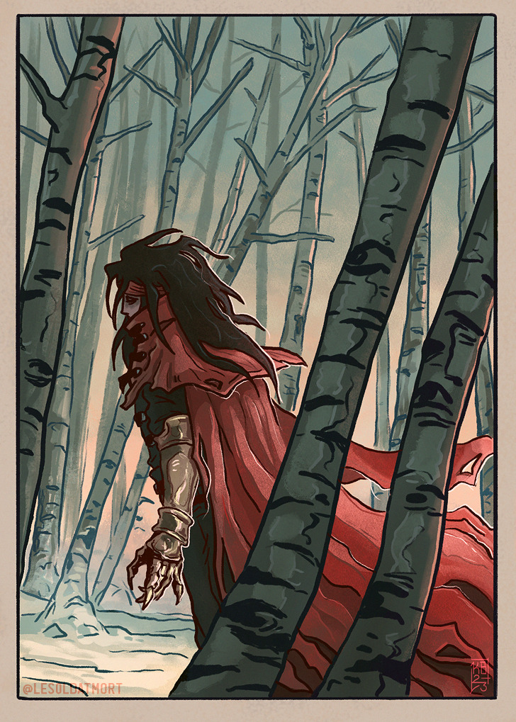 FF7 - Vincent snow A5 art print
