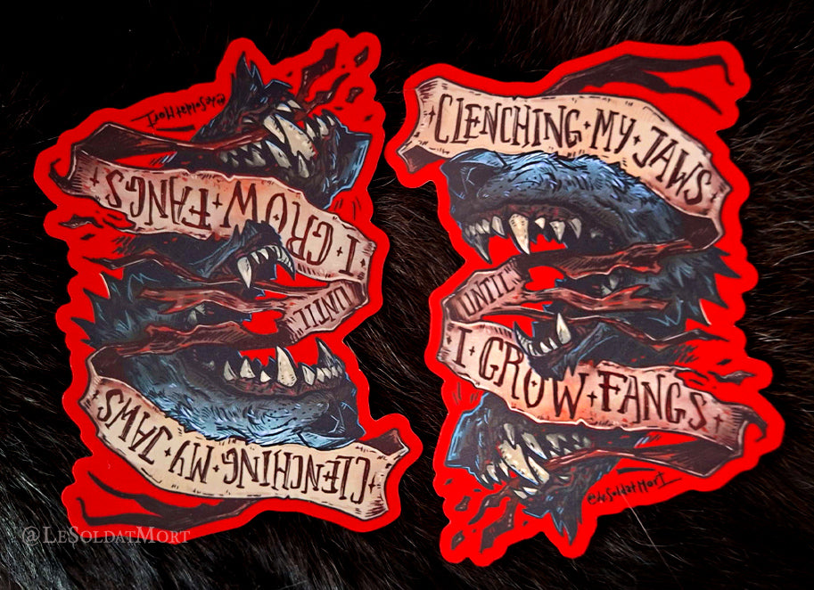 "Clenching Jaws" Solo Sticker
