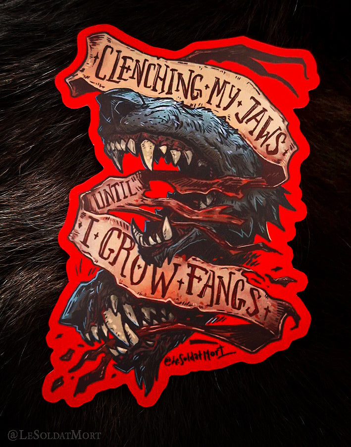 "Clenching Jaws" Solo Sticker