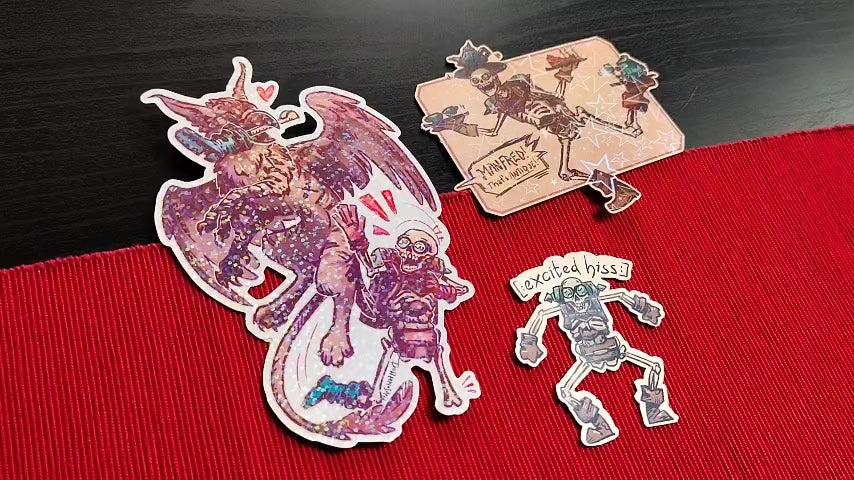 Dragon Age Manfred sparkly stickers - various